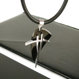 sutra man black symbol titanium steel necklace gift