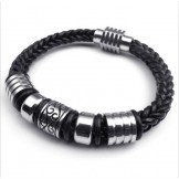 Skillful Manufacture Delicate Colors Reliable Quality Titanium Leather Bangle