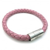 Deft Design Delicate Colors Excellent Quality Titanium Leather Bangle
