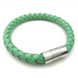 Deft Design Delicate Colors Excellent Quality Titanium Leather Bangle