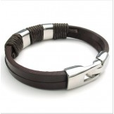 Deft Design Delicate Colors Reliable Quality Titanium Leather Bracelet