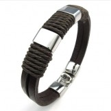 Deft Design Delicate Colors Reliable Quality Titanium Leather Bracelet