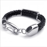 Attractive Design Delicate Colors Excellent Quality Titaniu Leather Bracelet