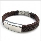 Deft Design Delicate Colors Reliable Quality Titanium Leather Bracelet