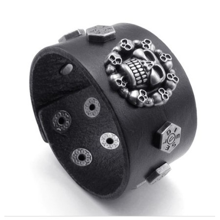 Attractive Design Delicate Colors Reliable Quality Titanium Leather Bangle