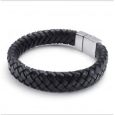 Deft Design Delicate Colors Stable Quality Titanium Leather Bracelet