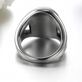 Durable in Use Exaggerate Emerald Titanium Ring 