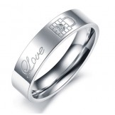High Quality Titanium Ring For Lovers With Rhinestone