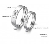 High Quality Titanium Ring For Lovers With Rhinestone