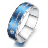 Durable in Use Blue Titanium Ring For Lovers 