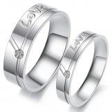 World-wide Renown Layering Titanium Ring For Lovers With Rhinestone