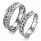 Wide Varieties Pearl Sand Titanium Ring For Lovers 
