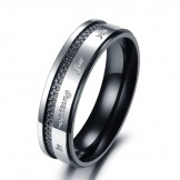 to Enjoy High Reputation at Home and Abroad Grid Titanium Ring For Lovers