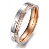 to Enjoy High Reputation at Home and Abroad Grid Titanium Ring For Lovers