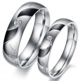 High Quality Black Titanium Ring For Lovers With Diamond