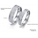 Durable in Use Pearl Sand Titanium Ring For Lovers 