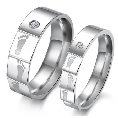 High Quality Layering Titanium Ring For Lovers With Rhinestone