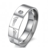 High Quality Layering Titanium Ring For Lovers With Rhinestone