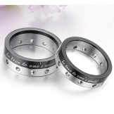 Complete in Specifications Black Titanium Ring For Lovers 