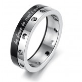 Complete in Specifications Black Titanium Ring For Lovers 
