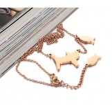 Selling Well all over the World Cats Eat Fish 
 Titanium Necklace