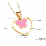 Well-known for Its Fine Quality Female Butterfly Shape Titanium Necklace 