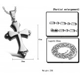 Quality and Quantity Assured Cross Titanium Necklace With Rhinestone