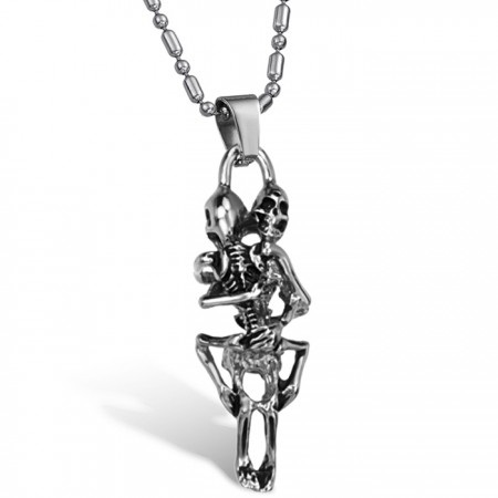 Stable Quality Male Skull Titanium Necklace 