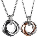 Superior Quality Titanium Necklace For Lovers With Rhinestone