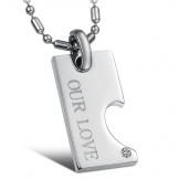 Wide Varieties Titanium Necklace For Lovers With Diamond