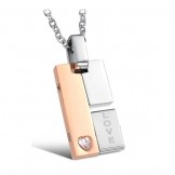 Wide Varieties Titanium Necklace For Lovers With Rhinestone
