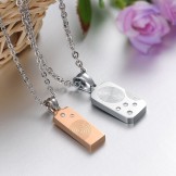 Quality and Quantity Assured Fingerprint Titanium Necklace For Lovers 