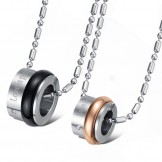 Excellent Quality Round Shape Titanium Necklace For Lovers 
