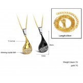 Excellent Quality Titanium Necklace For Lovers With Rhinestone