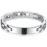 The Queen of Quality Male Black Carbon Fiber Titanium Bracelet 