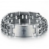 Easy to Use Male Cross Titanium Bracelet 
