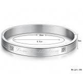 Quality and Quantity Assured Titanium Bangle For Lovers With Rhinestone