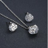 Reliable Quality Female Titanium Necklace And Earrings With Rhinestone