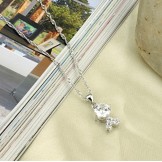 Reliable Quality Female Platinum Plating Titanium Necklace With Rhinestone