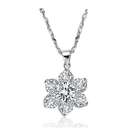 to Have a Long Story Female Platinum Plating Titanium Necklace With Rhinestone