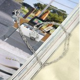 to Have a Long Story Female Platinum Plating Titanium Necklace With Rhinestone