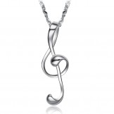 Reliable Reputation Female Musical Notation Platinum Plating Titanium Necklace 