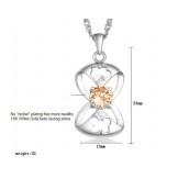 Wide Varieties Female Butterfly Shape Platinum Plating Titanium Necklace