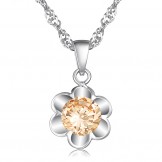 The Queen of Quality Female Pure Platinum Plating Titanium Necklace With Diamond
