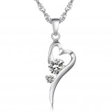 Wide Varieties Female Lock Shape Platinum Plating Titanium Necklace With Diamond