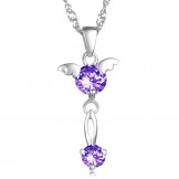 Quality and Quantity Assured Female Platinum Plating Titanium Necklace With Diamond