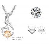 Excellent Quality Female Phoenix Shape Platinum Plating Titanium Necklace