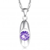 Quality and Quantity Assured Female Platinum Plating Titanium Necklace With Diamond