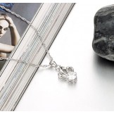 Easy to Use Female Allergy Free Platinum Plating Titanium Necklace With Rhinestone