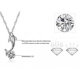 Quality and Quantity Assured Female Dolphin Shape Platinum Plating Titanium Necklace With Diamond